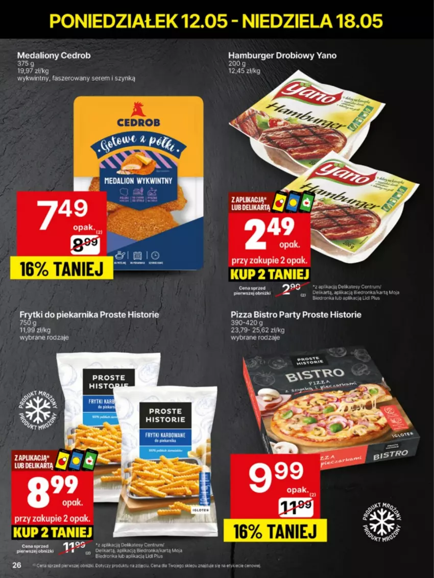 Gazetka promocyjna Delikatesy Centrum - Franczyza DC20 Poniedziałek - ważna 12.05 do 18.05.2025 - strona 26 - produkty: Burger, Dron, Fa, Frytki, Hamburger, Lion, Piekarnik, Rum, Ser