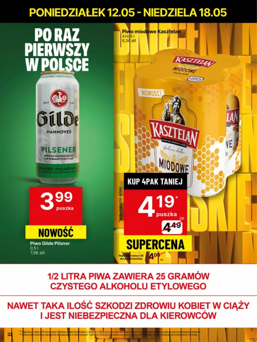 Gazetka promocyjna Delikatesy Centrum - Franczyza DC20 Poniedziałek - ważna 12.05 do 18.05.2025 - strona 32 - produkty: Gra, Piec, Piwa, Piwo, Pur
