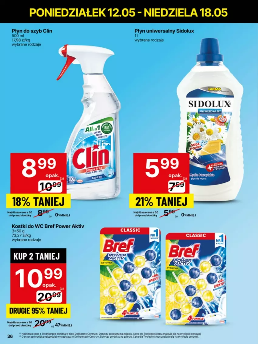 Gazetka promocyjna Delikatesy Centrum - Franczyza DC20 Poniedziałek - ważna 12.05 do 18.05.2025 - strona 36 - produkty: Bref, Clin, Płyn do szyb, Rum, Ryż, Sidolux