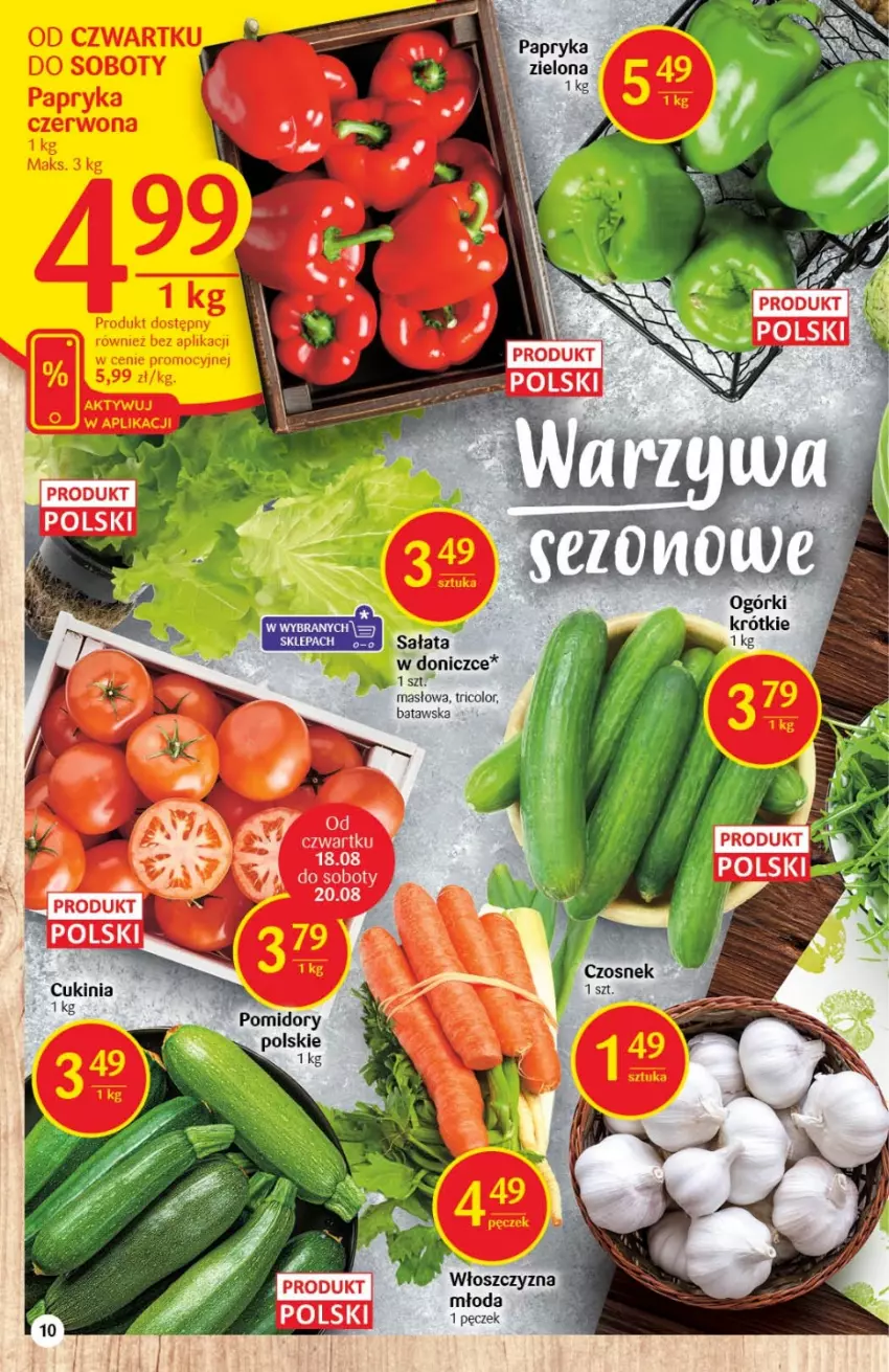 Gazetka promocyjna Delikatesy Centrum - Gazetka DC32 - ważna 18.08 do 24.08.2022 - strona 10 - produkty: Czosnek, Masło, Papryka, Pomidory, Sałat