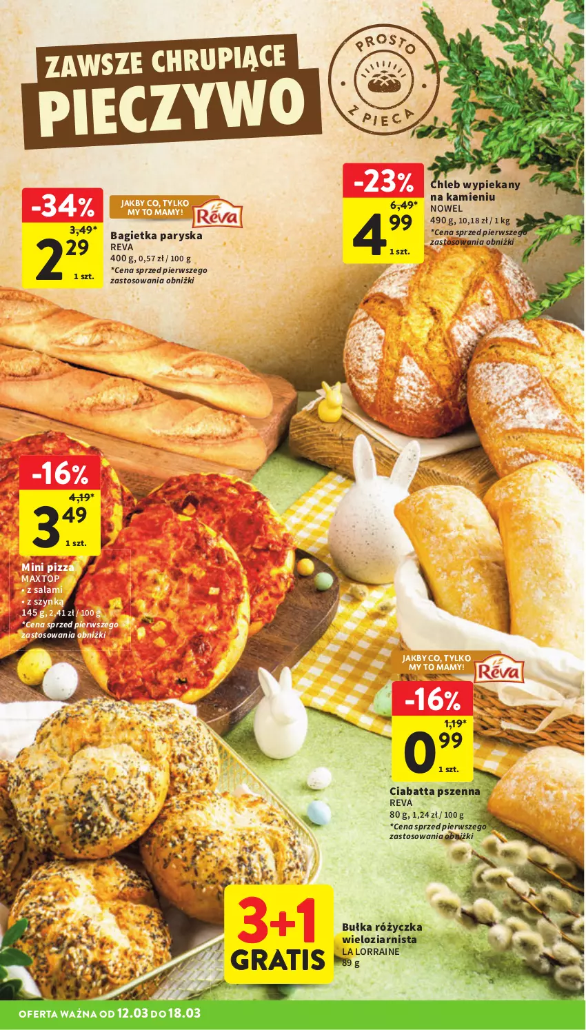Gazetka promocyjna Intermarche - Gazetka Intermarche - ważna 12.03 do 18.03.2026 - strona 26 - produkty: Bagietka, Bułka, Chleb, Ciabatta, Gra, Piec, Pieczywo, Pizza, Salami, Top