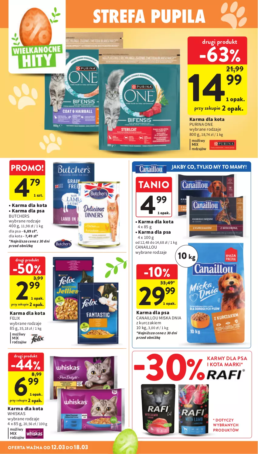 Gazetka promocyjna Intermarche - Gazetka Intermarche - ważna 12.03 do 18.03.2026 - strona 42 - produkty: Canaillou, Fa, Felix, Kurczak, Miska, Pur, Purina, Whiskas