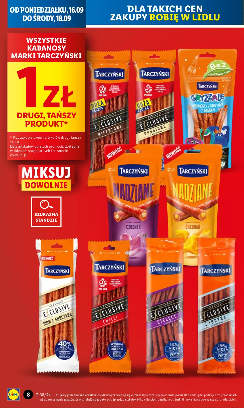 Gazetka promocyjna Lidl - GAZETKA - ważna 16.09 do 18.09.2024 - strona 10 - produkty: Kabanos, Tarczyński