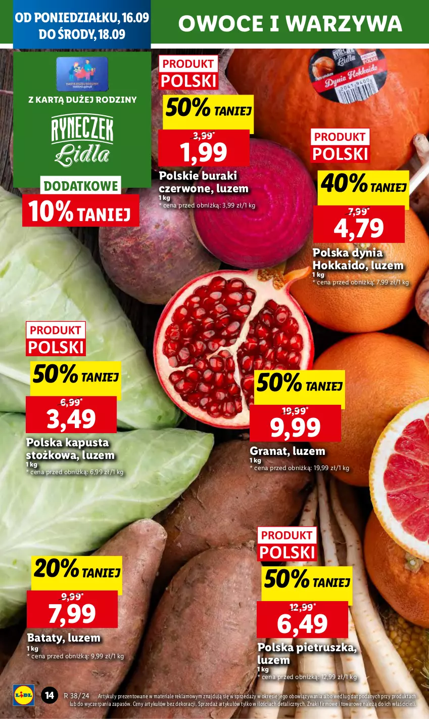 Gazetka promocyjna Lidl - GAZETKA - ważna 16.09 do 18.09.2024 - strona 18 - produkty: Buraki, Chleb, Gra, Granat, Owoce, Pietruszka, Ser, Warzywa