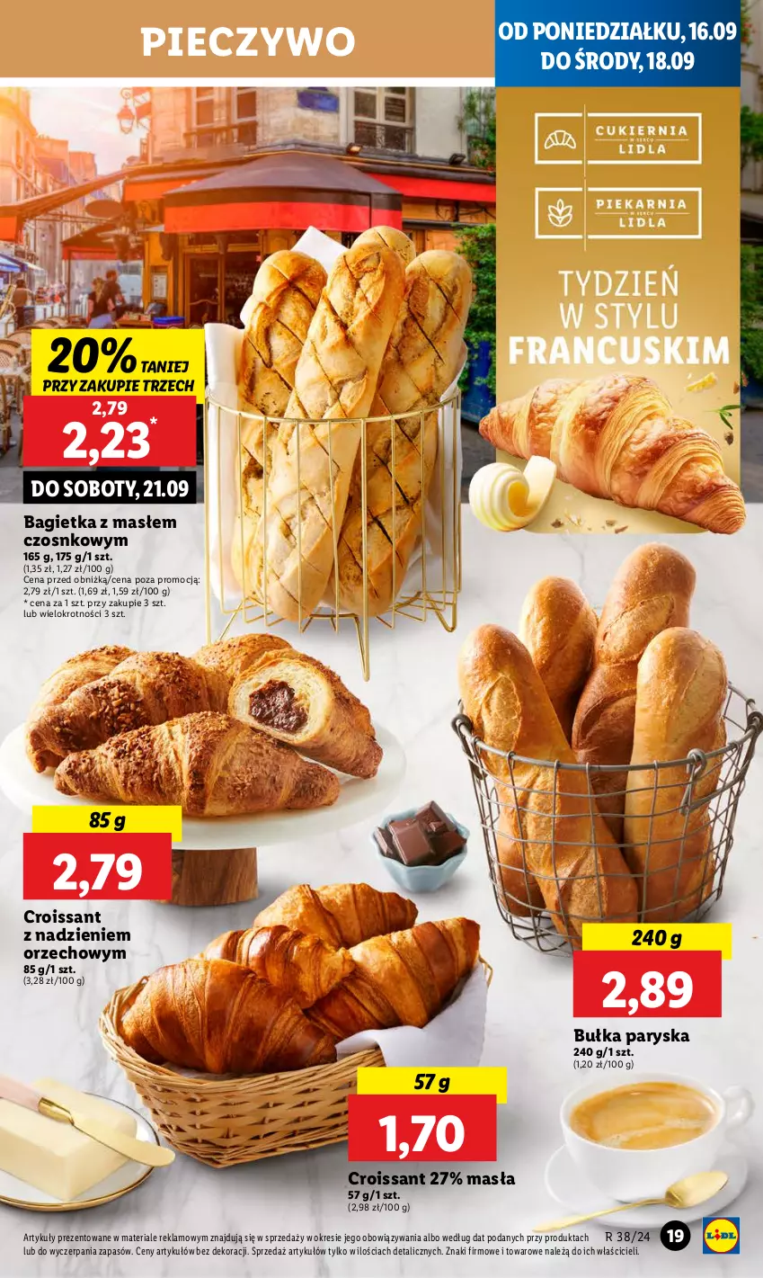 Gazetka promocyjna Lidl - GAZETKA - ważna 16.09 do 18.09.2024 - strona 23 - produkty: Bagietka, Bułka, Croissant, Piec, Pieczywo