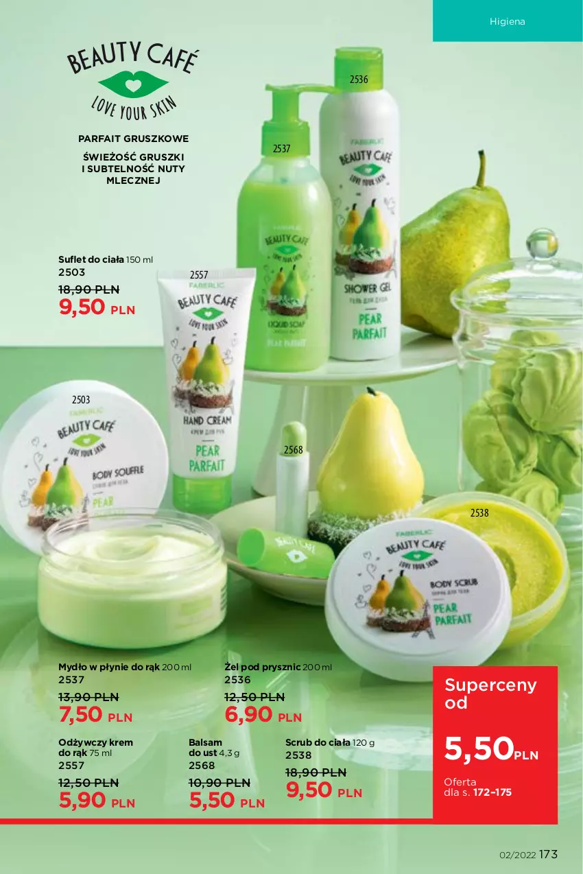 Gazetka promocyjna Faberlic - ważna 17.01 do 06.02.2022 - strona 173 - produkty: Balsam do ust, Fa, Gruszki, Krem do rąk, Mydło, Mydło w płynie, Nuty