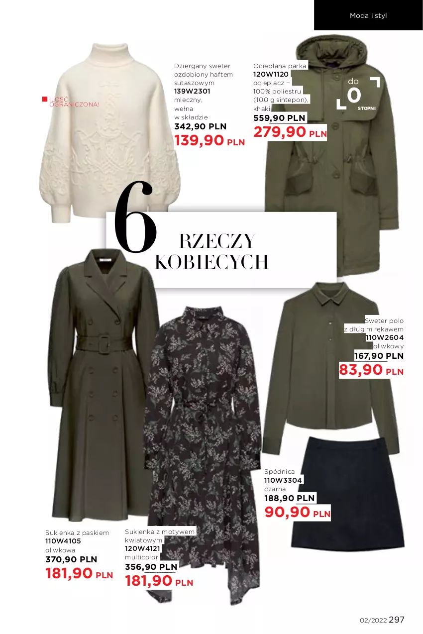 Gazetka promocyjna Faberlic - ważna 17.01 do 06.02.2022 - strona 297 - produkty: Gra, LANA, Moda, Parka, Spódnica, Sukienka, Sweter, Top, Wełna