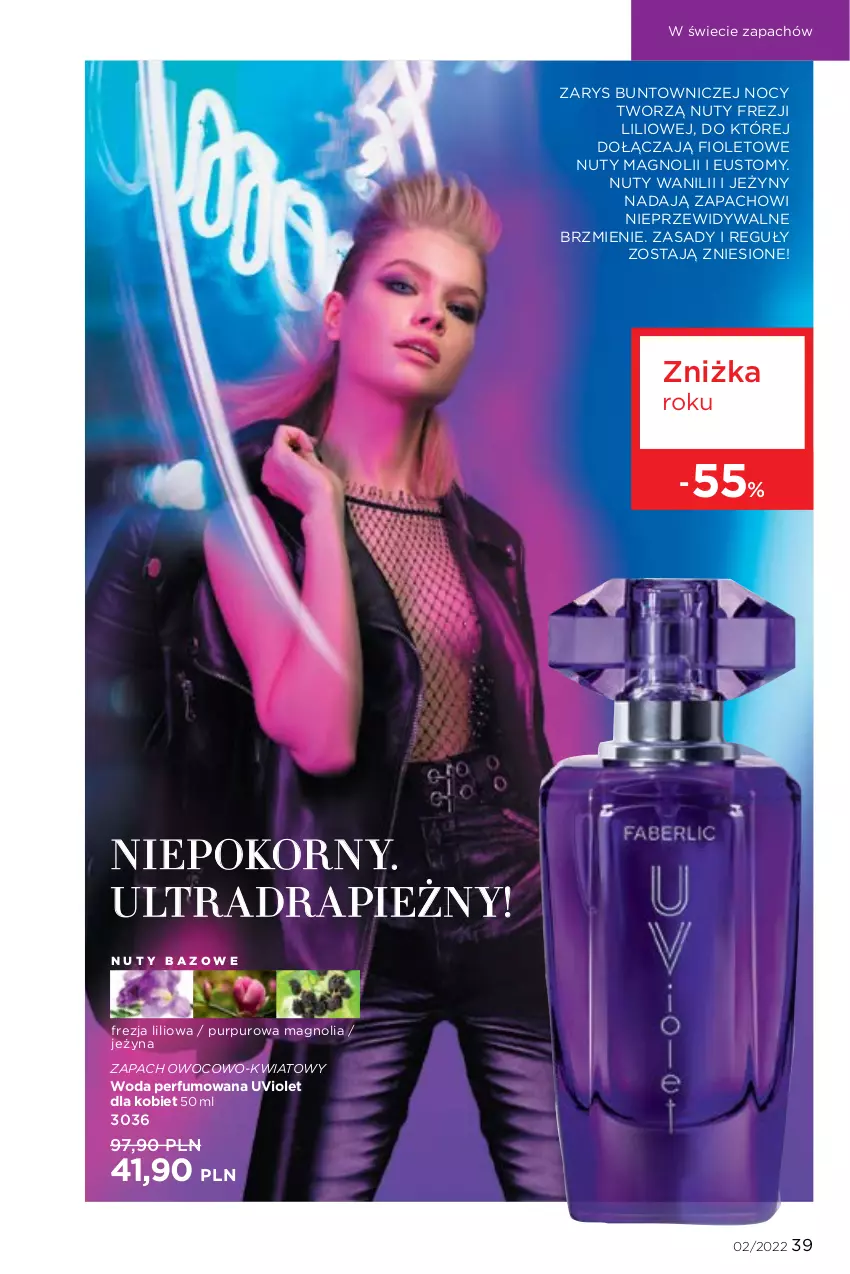 Gazetka promocyjna Faberlic - ważna 17.01 do 06.02.2022 - strona 39 - produkty: Jeżyny, Nuty, Perfum, Pur, Woda, Woda perfumowana