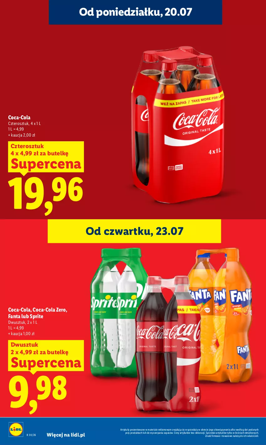Gazetka promocyjna Lidl - Gazetka ważna od 23.07. do 25.07. - ważna 23.07 do 25.07.2026 - strona 20 - produkty: Coca-Cola, Fa, Fanta, Sprite