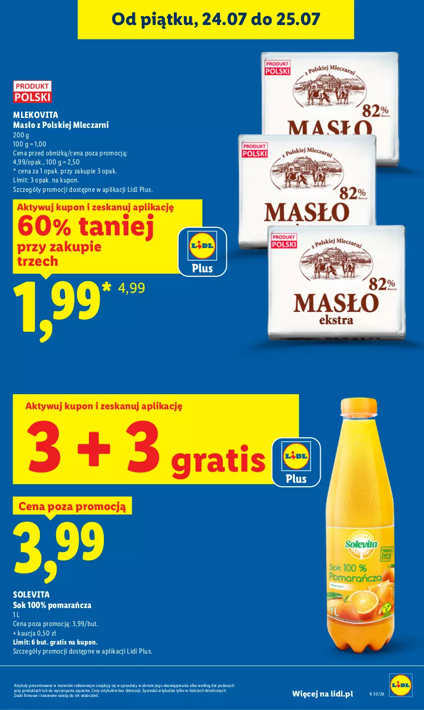 Gazetka promocyjna Lidl - Gazetka ważna od 23.07. do 25.07. - ważna 23.07 do 25.07.2026 - strona 5 - produkty: Gra, Masło, Mleko, Mlekovita, Sok