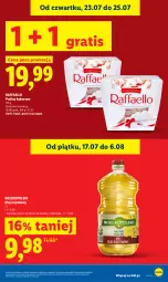 Gazetka promocyjna Lidl - Gazetka ważna od 23.07. do 25.07. - Gazetka - ważna od 25.07 do 25.07.2026 - strona 11 - produkty: Gra, Praliny, Raffaello, Olej rzepakowy, Olej, Kokos, Fa
