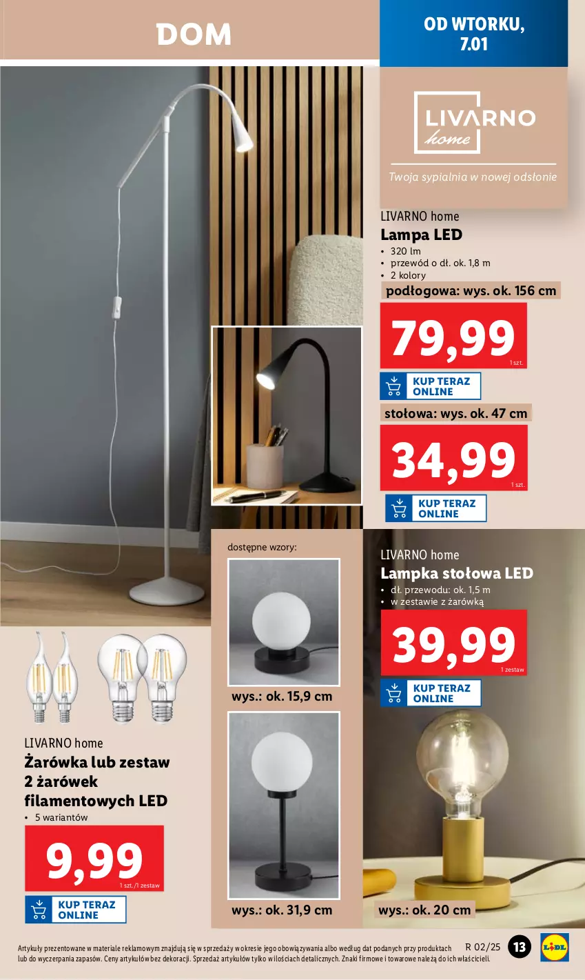 Gazetka promocyjna Lidl - GAZETKA - ważna 07.01 do 11.01.2025 - strona 13 - produkty: Ivar, Lampa, Lampa LED, Przewód, Sypialnia