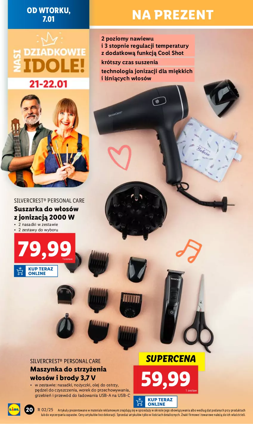 Gazetka promocyjna Lidl - GAZETKA - ważna 07.01 do 11.01.2025 - strona 20 - produkty: Maszynka, Noż, Nożyczki, Olej, Przewód, Silvercrest, Suszarka, Szynka, Top