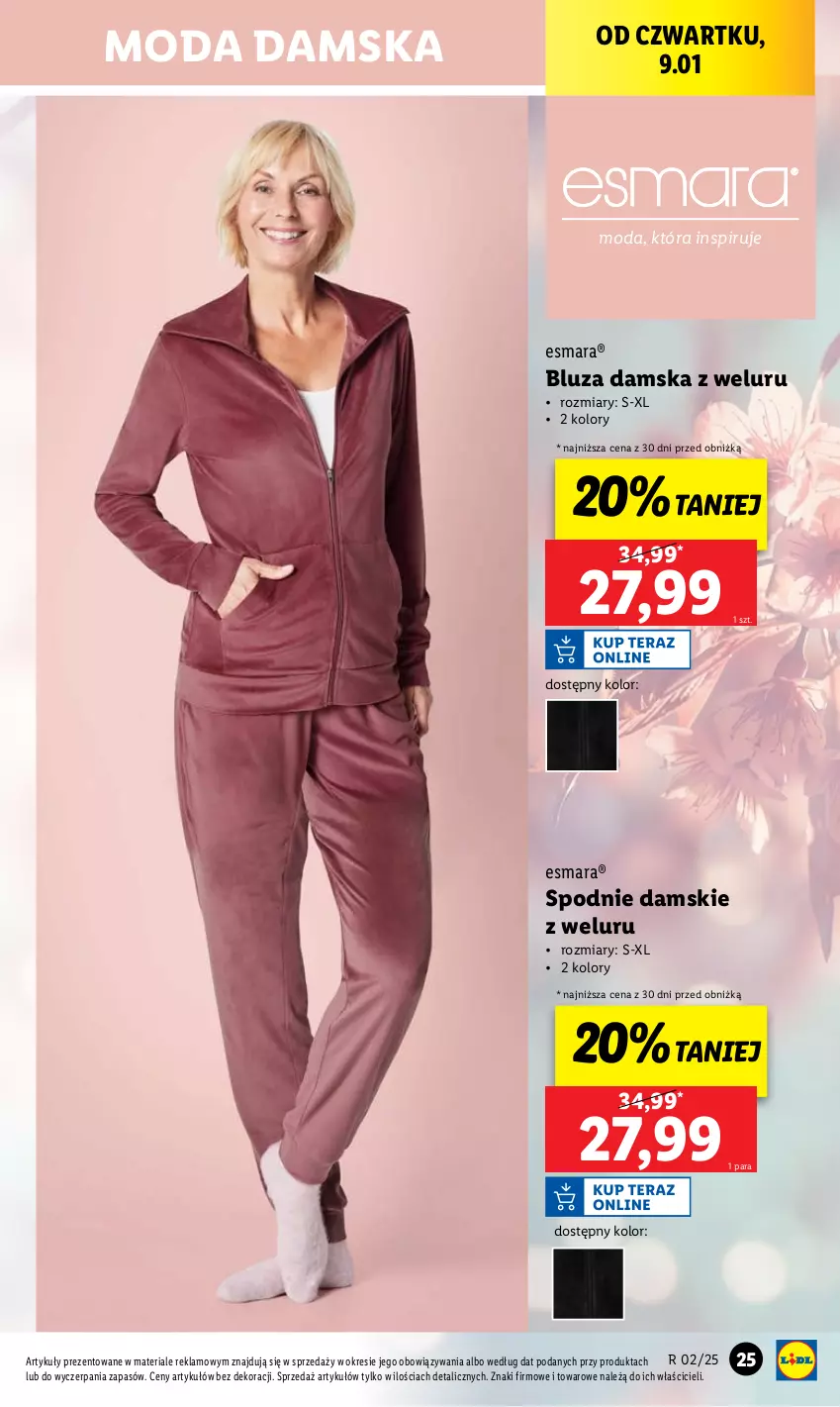 Gazetka promocyjna Lidl - GAZETKA - ważna 07.01 do 11.01.2025 - strona 25 - produkty: Bluza, Moda, Spodnie