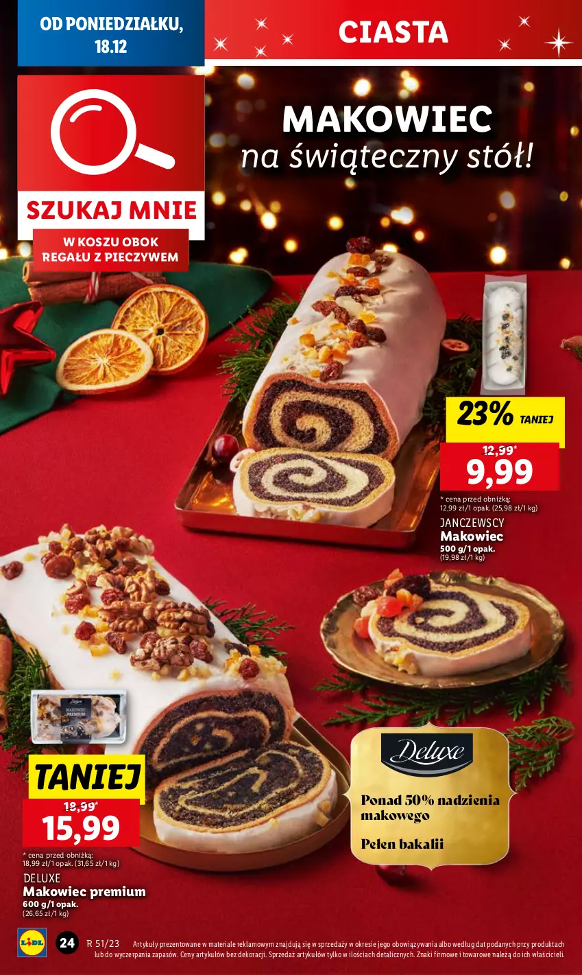 Gazetka promocyjna Lidl - GAZETKA - ważna 18.12 do 20.12.2023 - strona 26 - produkty: Kosz, Makowiec, Piec, Regał, Stół