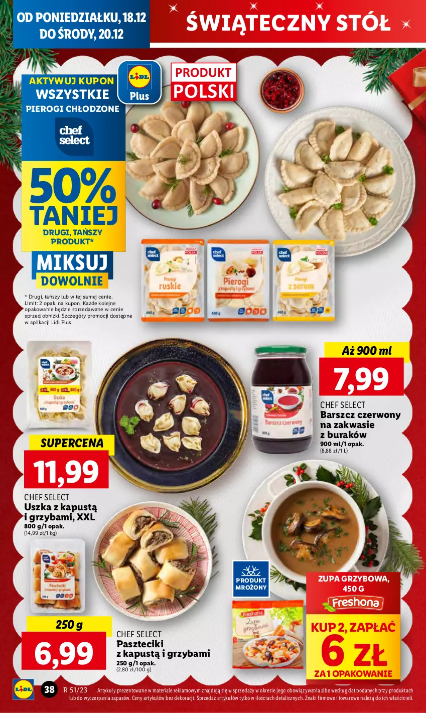 Gazetka promocyjna Lidl - GAZETKA - ważna 18.12 do 20.12.2023 - strona 42 - produkty: Kapustą, Olej, Pierogi, Stół, Zupa