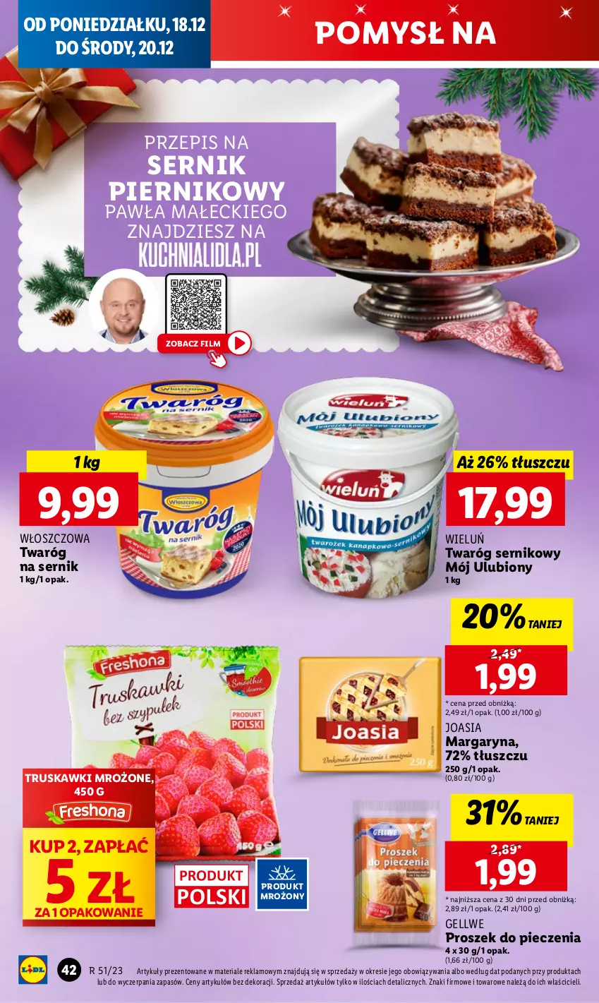 Gazetka promocyjna Lidl - GAZETKA - ważna 18.12 do 20.12.2023 - strona 48 - produkty: Margaryna, Piec, Piernik, Proszek do pieczenia, Ser, Truskawki, Twaróg