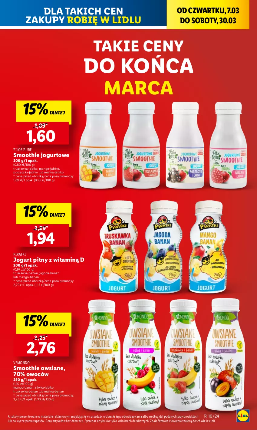 Gazetka promocyjna Lidl - GAZETKA - ważna 07.03 do 09.03.2024 - strona 19 - produkty: Jogurt, Jogurt pitny, Mango, Pilos, Por, Pur, Smoothie