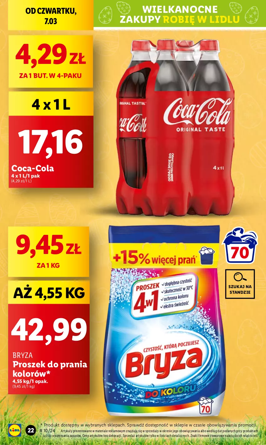 Gazetka promocyjna Lidl - GAZETKA - ważna 07.03 do 09.03.2024 - strona 22 - produkty: Bryza, Coca-Cola, Proszek do prania