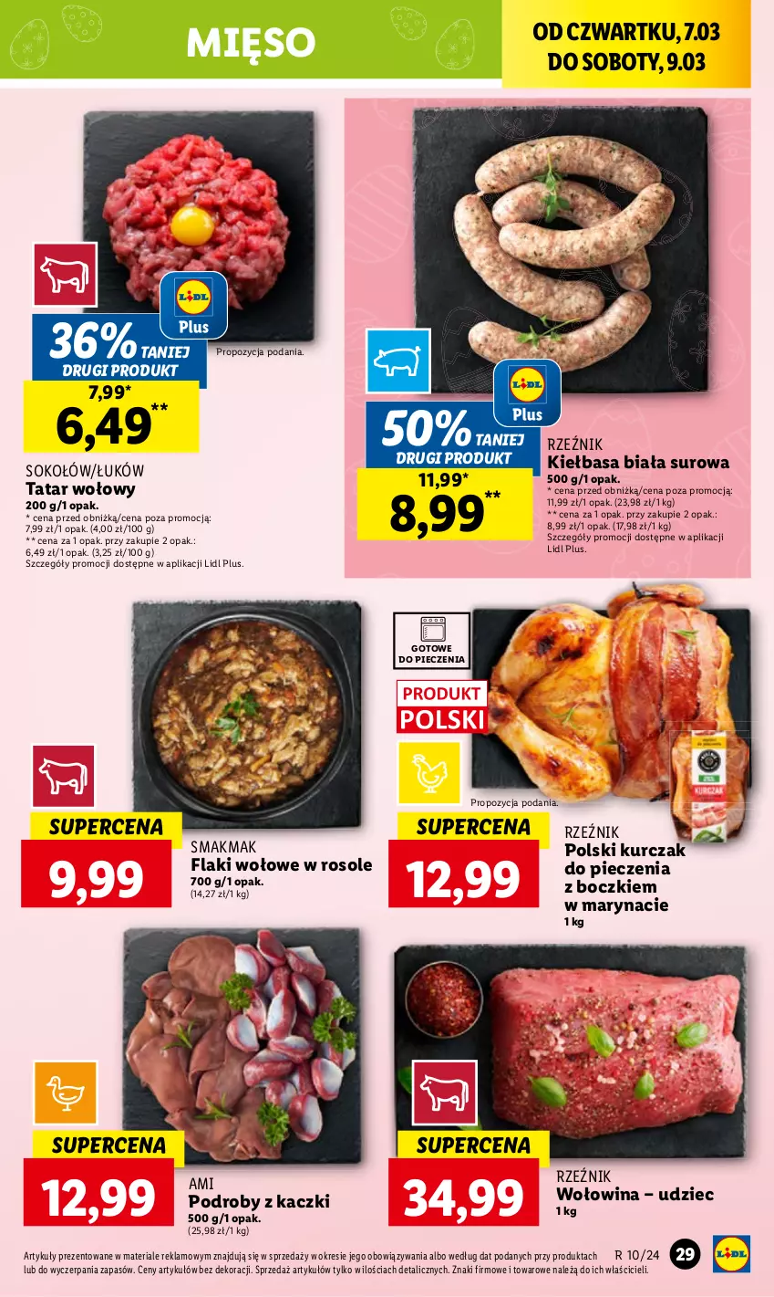 Gazetka promocyjna Lidl - GAZETKA - ważna 07.03 do 09.03.2024 - strona 31 - produkty: Flaki, Flaki wołowe, Kiełbasa, Kiełbasa biała, Kurczak, Mięso, Piec, Podroby z kaczki, Tatar wołowy, Wołowina