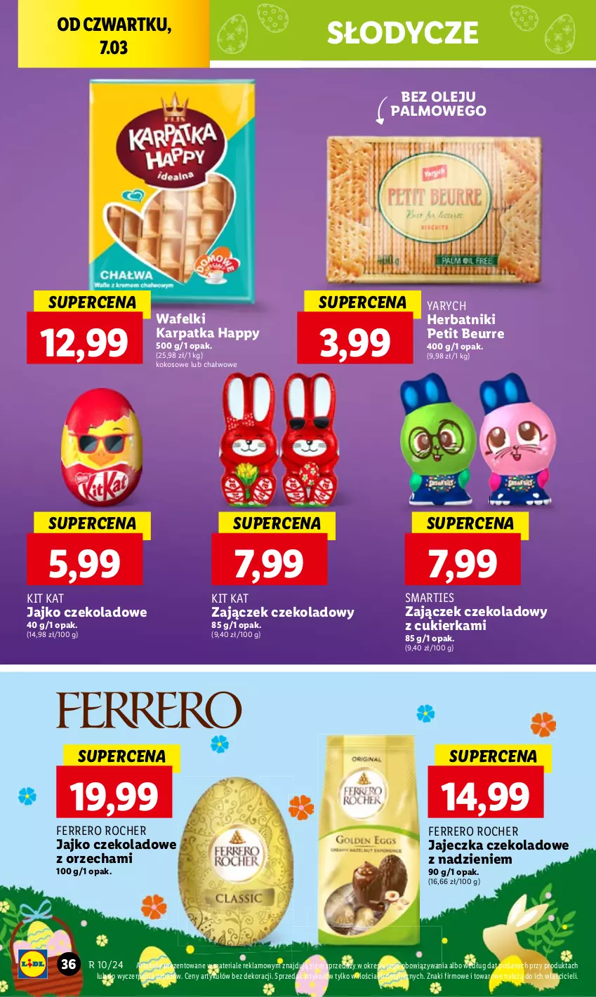 Gazetka promocyjna Lidl - GAZETKA - ważna 07.03 do 09.03.2024 - strona 40 - produkty: Cukier, Ferrero, Ferrero Rocher, Herbatniki, Herbatniki Petit Beurre, Karp, Kit Kat, Kokos, Olej