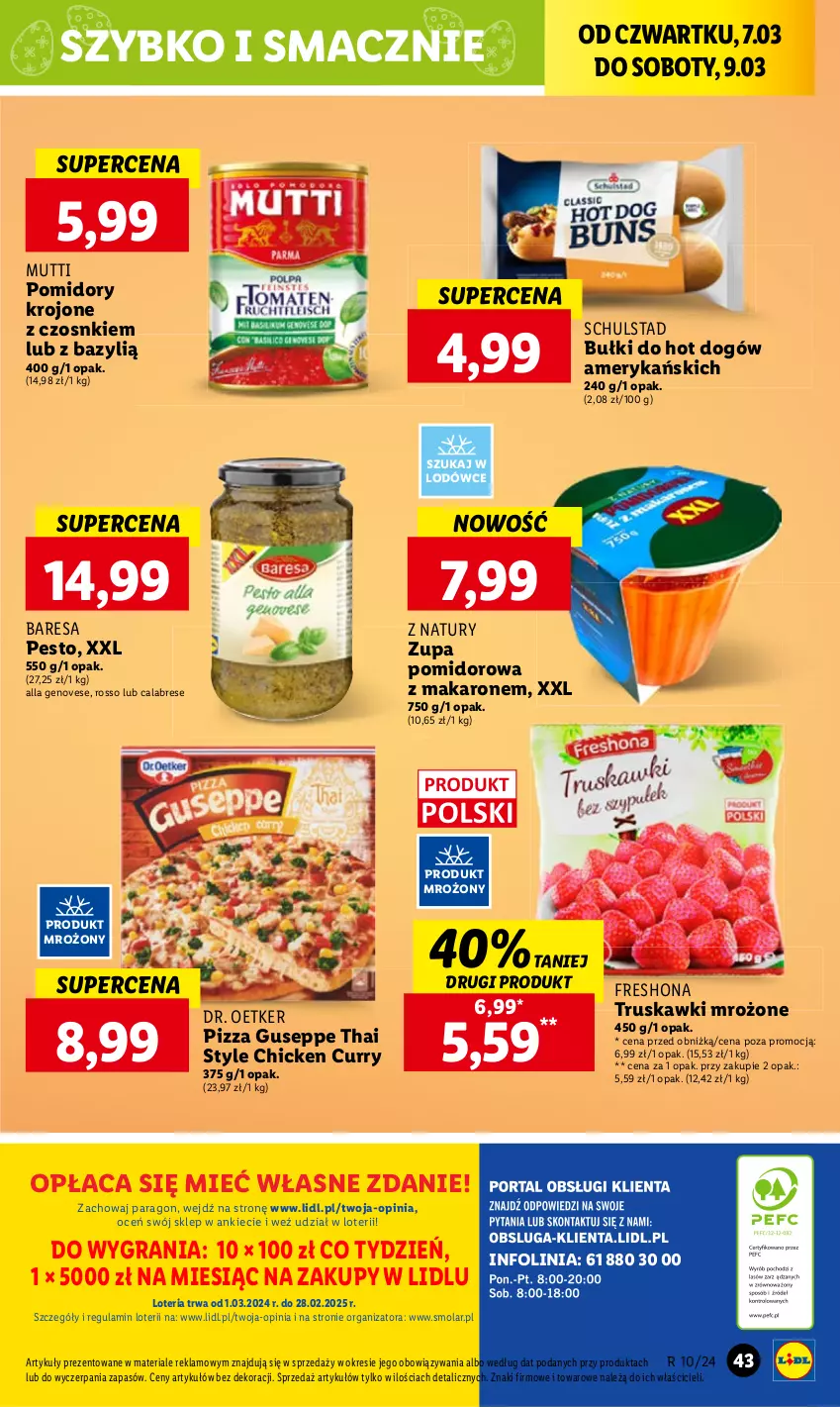 Gazetka promocyjna Lidl - GAZETKA - ważna 07.03 do 09.03.2024 - strona 49 - produkty: Bazyl, Gra, Hot dog, Makaron, Pesto, Pizza, Pomidory, Pomidory krojone, Zupa, Zupa pomidorowa