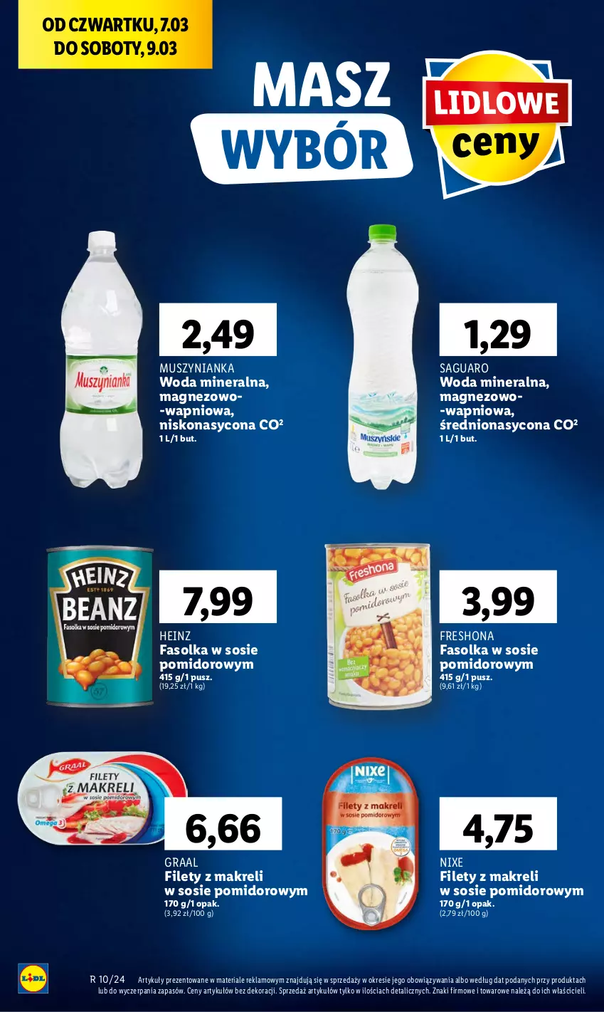 Gazetka promocyjna Lidl - GAZETKA - ważna 07.03 do 09.03.2024 - strona 50 - produkty: Fa, Gra, Graal, Heinz, Magnez, Mus, Muszynianka, Sos, Woda, Woda mineralna