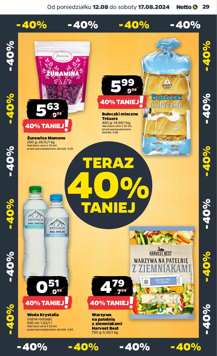 Gazetka promocyjna Netto - Artykuły spożywcze - ważna 12.08 do 17.08.2024 - strona 29 - produkty: Bułeczki, Bułeczki mleczne, Tera, Warzywa, Woda