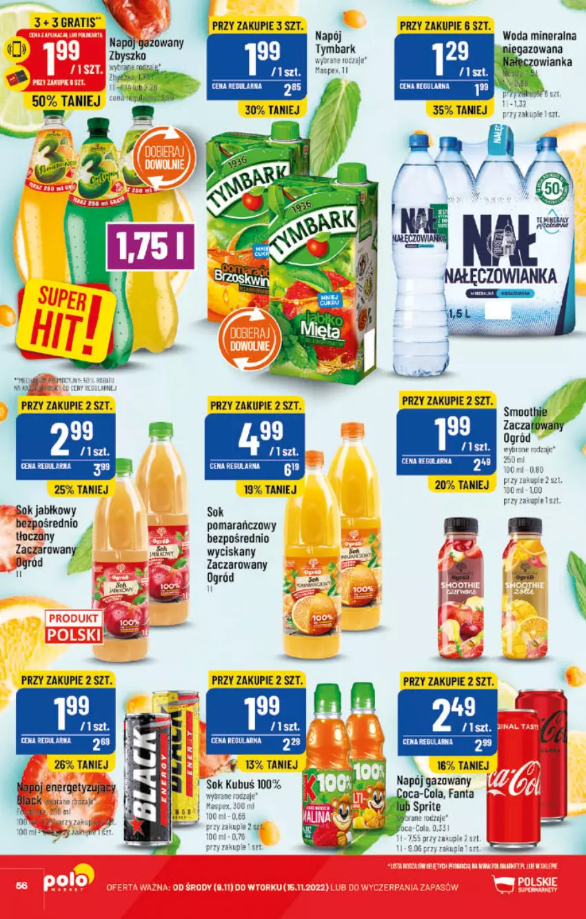 Gazetka promocyjna PoloMarket - Gazetka pomocyjna - ważna 09.11 do 15.11.2022 - strona 56 - produkty: Fa, Fanta, Gra, Kubuś, Napój, Napój gazowany, Ogród, Sok, Sok jabłkowy, Sok pomarańczowy