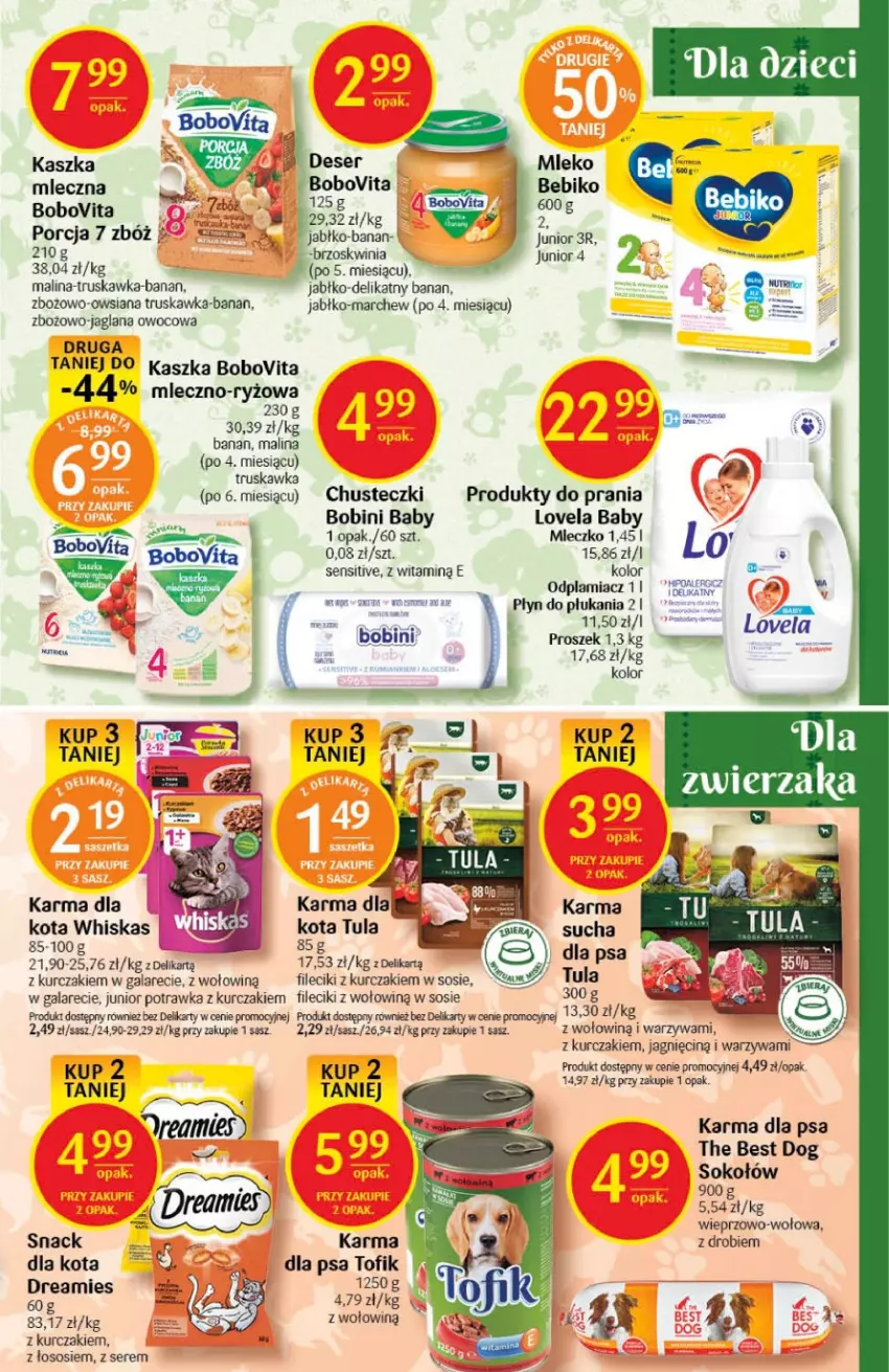 Gazetka promocyjna Delikatesy Centrum - Gazetka DC47 - ważna 01.12 do 07.12.2022 - strona 27 - produkty: Bebiko, BoboVita, Chusteczki, Deser, Gala, Kurczak, LANA, Lovela, Mleczko, Mleko, Odplamiacz, Płyn do płukania, Por, Ryż, Ser, Sezam, Sok, Sokołów, Sos, Warzywa, Whiskas