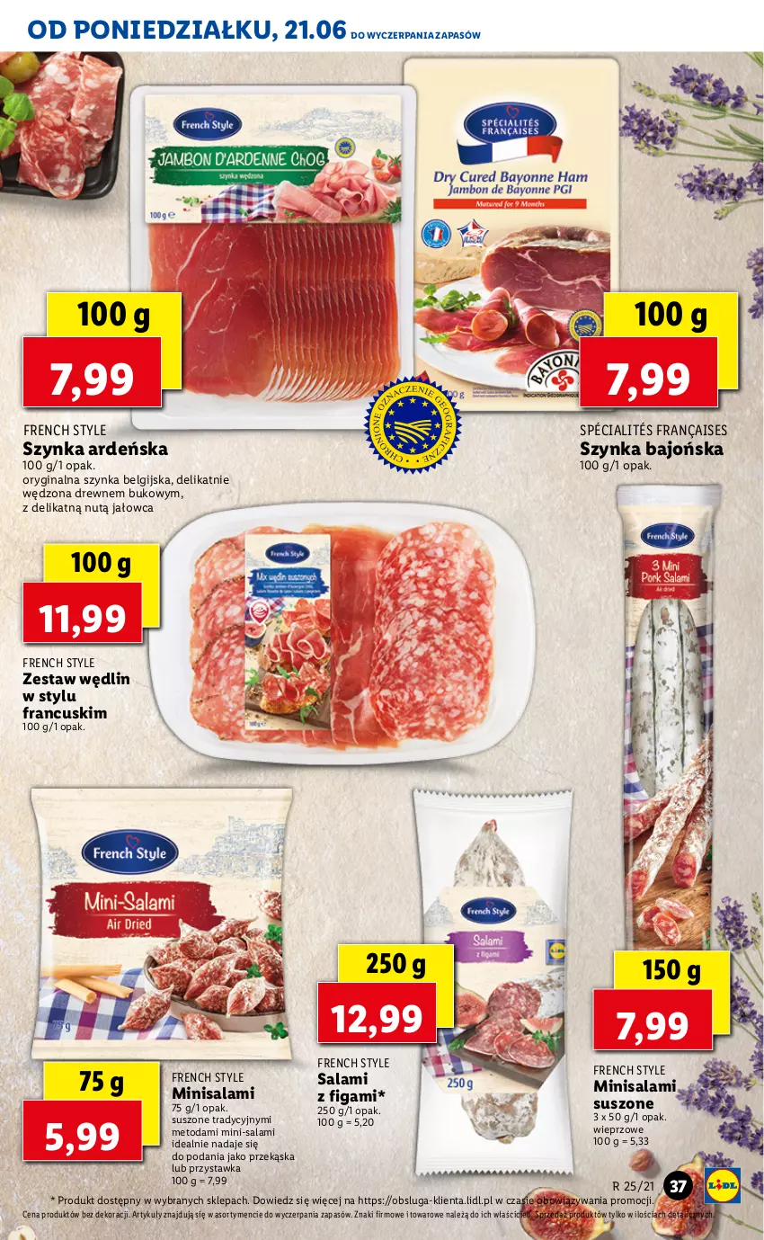 Gazetka promocyjna Lidl - GAZETKA - ważna 21.06 do 23.06.2021 - strona 37 - produkty: Gin, LG, Salami, Szynka