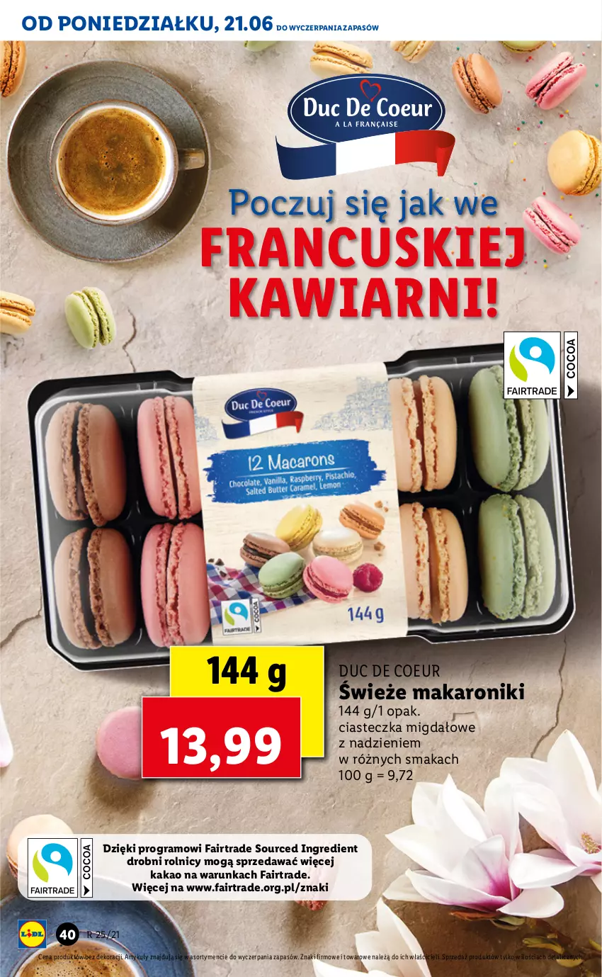 Gazetka promocyjna Lidl - GAZETKA - ważna 21.06 do 23.06.2021 - strona 40 - produkty: Fa, Gra, Kakao, Makaron