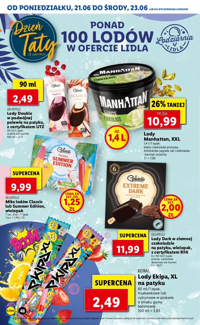 Gazetka promocyjna Lidl - GAZETKA - ważna 21.06 do 23.06.2021 - strona 48 - produkty: Czekolada, Deser, Fa, Lody, Ser