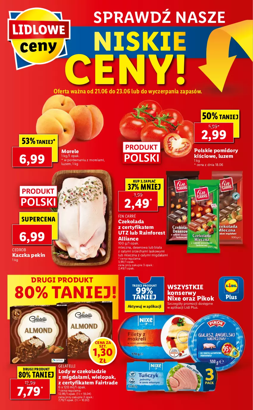 Gazetka promocyjna Lidl - GAZETKA - ważna 21.06 do 23.06.2021 - strona 57 - produkty: Czekolada, Deser, Fa, Kaczka, Lody, Morela, PIKOK, Pomidory, Por, Ser