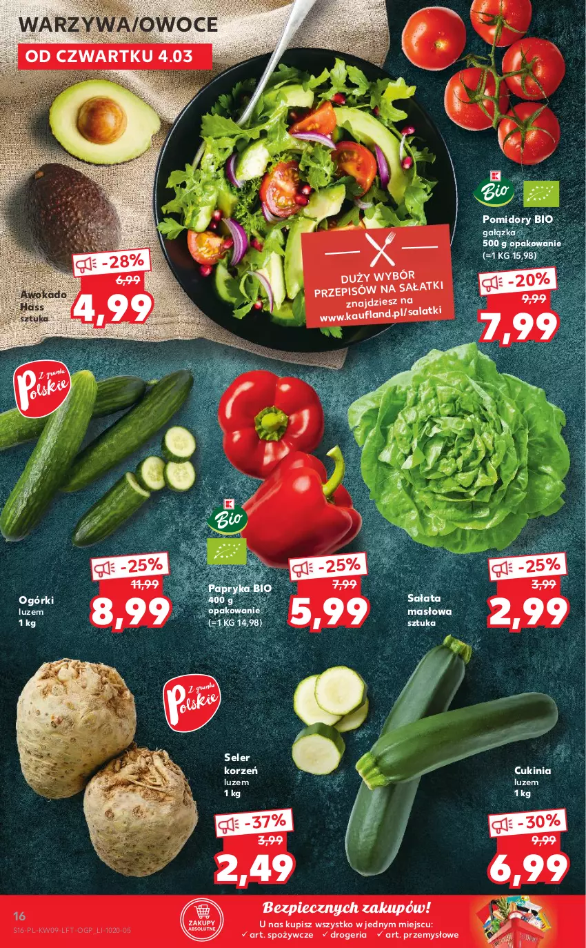 Gazetka promocyjna Kaufland - Oferta tygodnia - ważna 03.03 do 09.03.2021 - strona 16 - produkty: Masło, Owoce, Papryka, Piec, Pomidory, Sałat, Sałata masłowa, Seler korzeń, Warzywa