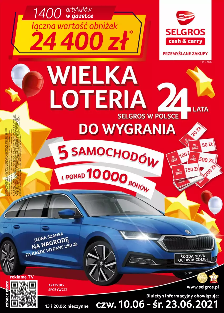 Gazetka promocyjna Selgros - Oferta spożywcza - ważna 10.06 do 23.06.2021 - strona 1 - produkty: Artykuły spożywcze, Fortuna, LG