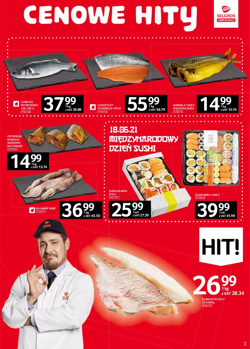 Gazetka promocyjna Selgros - Oferta spożywcza - ważna 10.06 do 23.06.2021 - strona 3 - produkty: Kalmar, Kalmary, Kawa, Sushi, Tusz