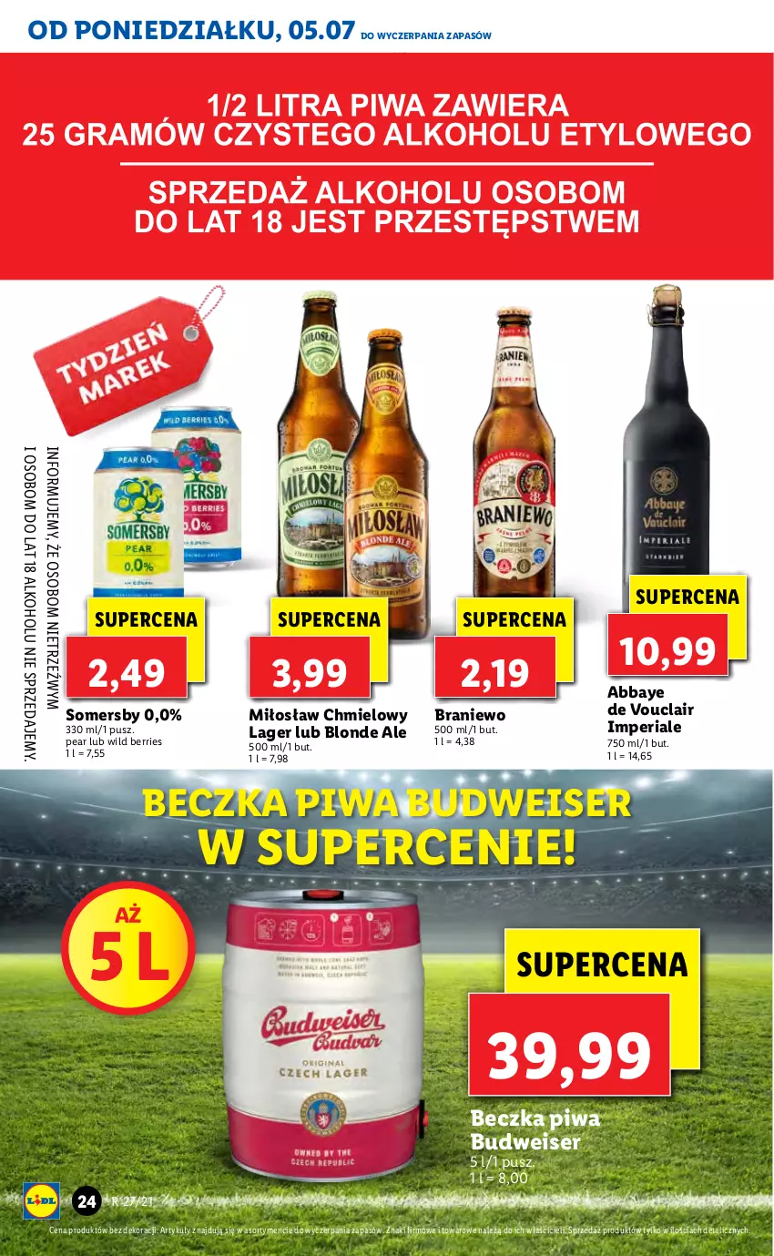 Gazetka promocyjna Lidl - GAZETKA - ważna 05.07 do 07.07.2021 - strona 24 - produkty: Piwa, Ser, Somersby