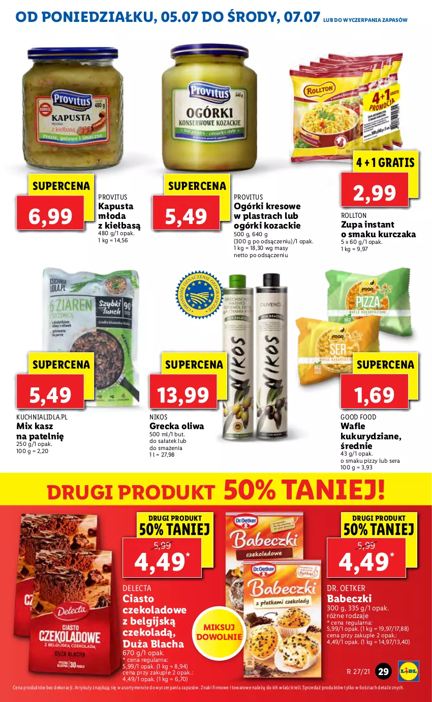 Gazetka promocyjna Lidl - GAZETKA - ważna 05.07 do 07.07.2021 - strona 29 - produkty: Babeczki, Ciasto czekoladowe, Delecta, Dr. Oetker, Gra, Kuchnia, Kurczak, LG, Sałat, Ser, Zupa