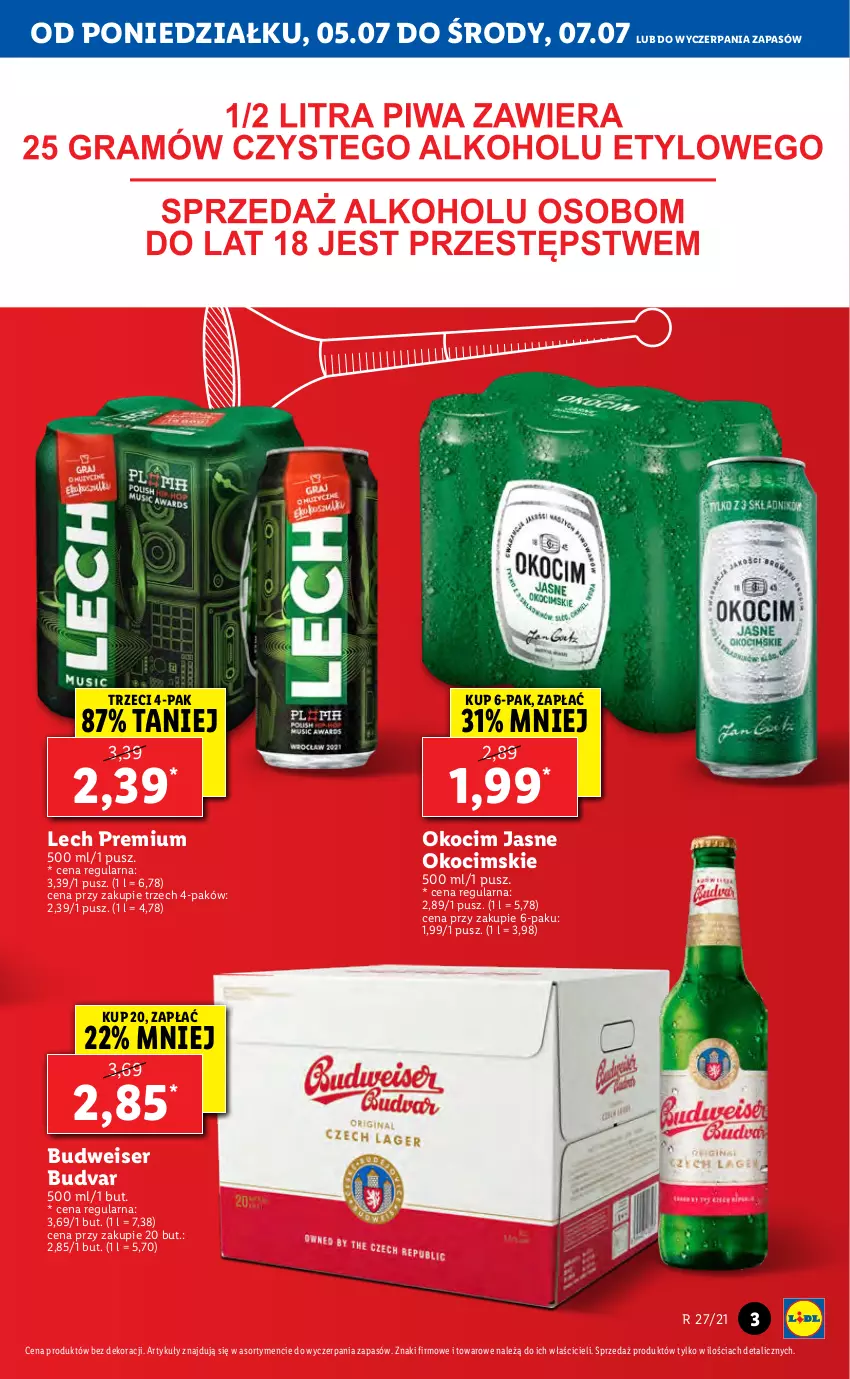 Gazetka promocyjna Lidl - GAZETKA - ważna 05.07 do 07.07.2021 - strona 3 - produkty: Koc, Lech Premium, Okocim, Ser