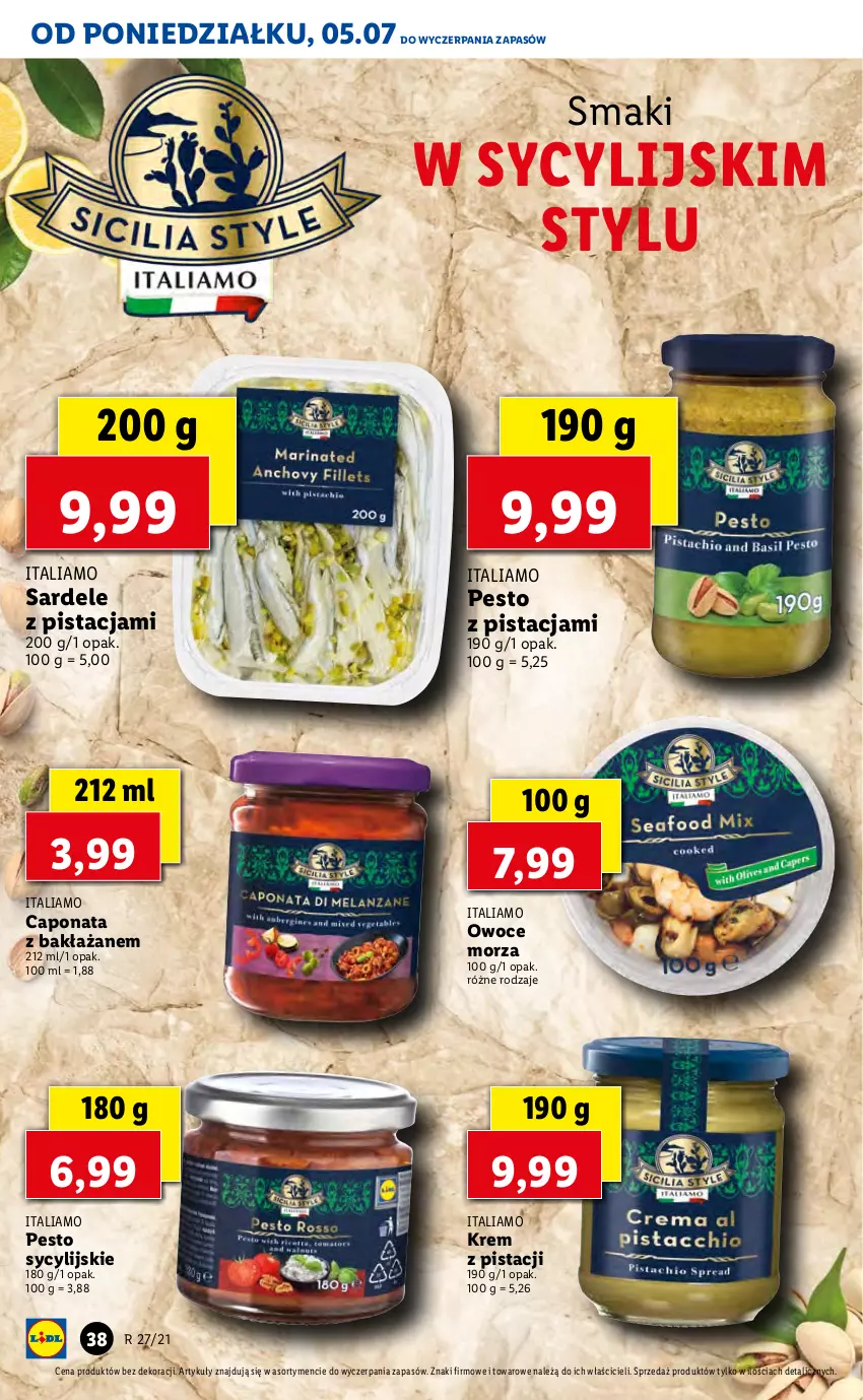 Gazetka promocyjna Lidl - GAZETKA - ważna 05.07 do 07.07.2021 - strona 38 - produkty: Owoce, Owoce morza, Pesto