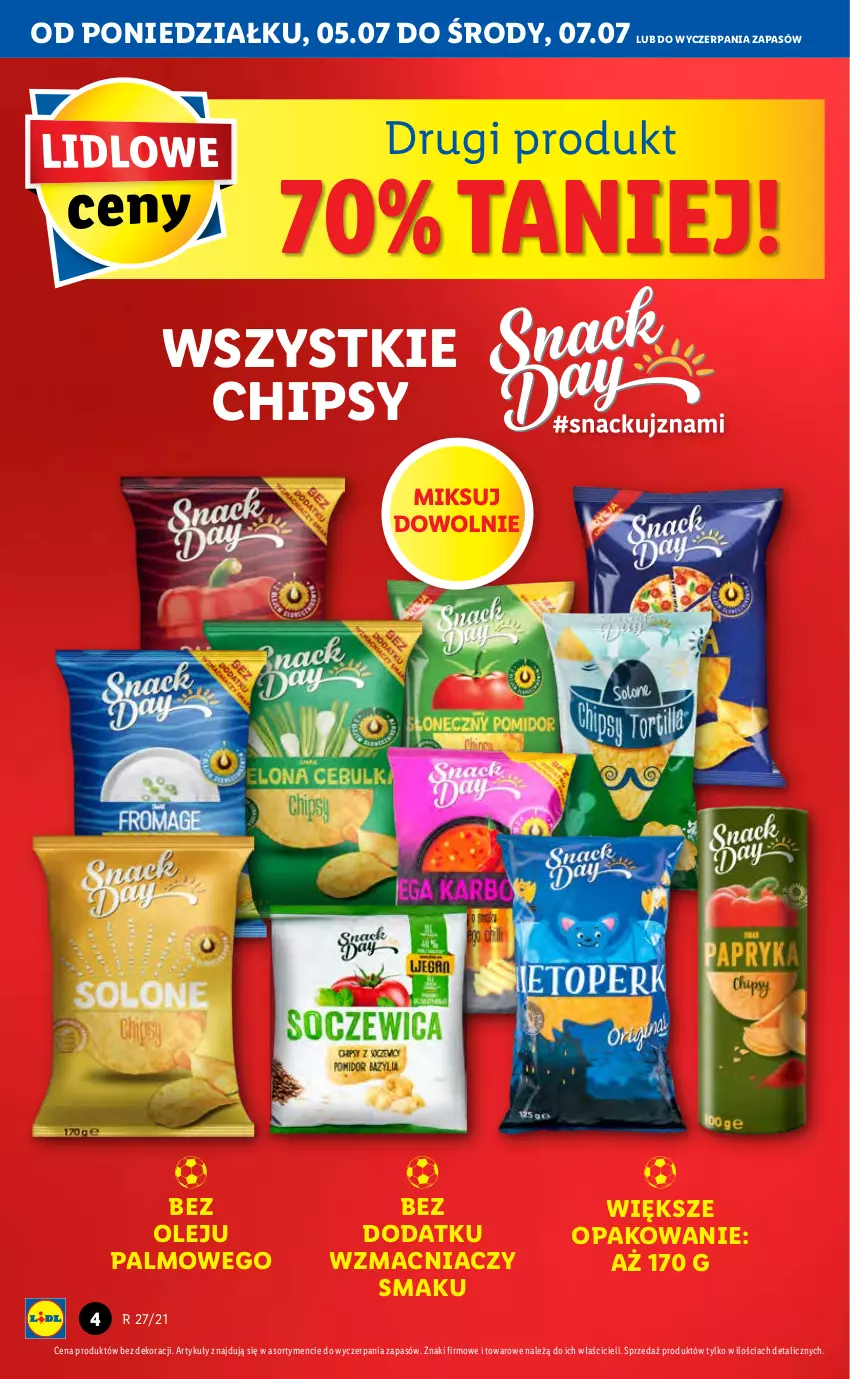 Gazetka promocyjna Lidl - GAZETKA - ważna 05.07 do 07.07.2021 - strona 4 - produkty: Chipsy, Olej