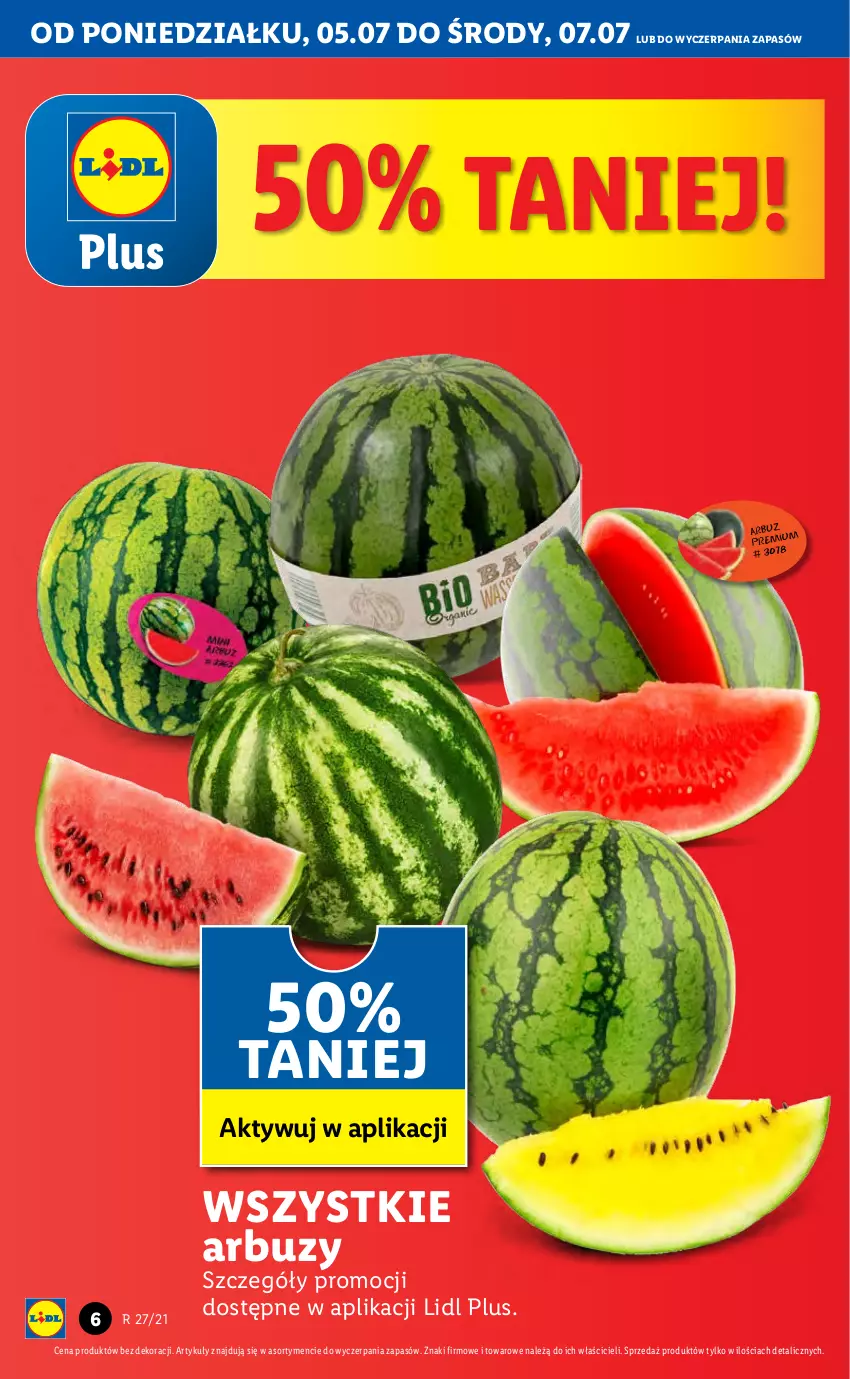 Gazetka promocyjna Lidl - GAZETKA - ważna 05.07 do 07.07.2021 - strona 6 - produkty: Arbuz