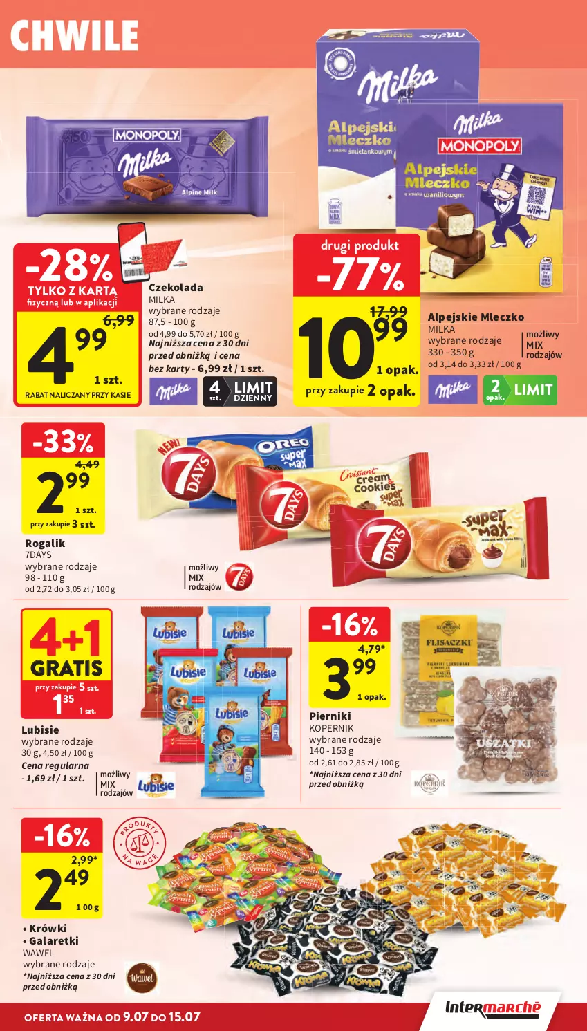 Gazetka promocyjna Intermarche - Gazetka Intermarche - ważna 09.07 do 15.07.2026 - strona 25 - produkty: Czekolada, Gala, Galaretki, Gra, Lubisie, Milka, Mleczko, Piernik, Rogal, Wawel