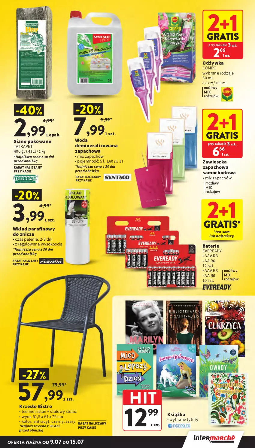 Gazetka promocyjna Intermarche - Gazetka Intermarche - ważna 09.07 do 15.07.2026 - strona 39 - produkty: Gra, Krzesło, Książka, Odżywka, Sok, Tatra, Woda, Znicz