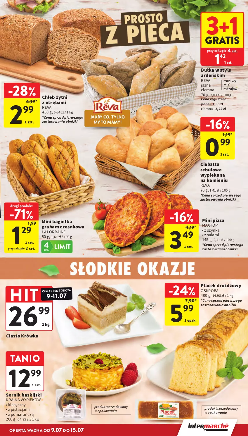 Gazetka promocyjna Intermarche - Gazetka Intermarche - ważna 09.07 do 15.07.2026 - strona 7 - produkty: Bagietka, Bułka, Chleb, Ciabatta, Gra, Pizza, Salami, Ser, Top