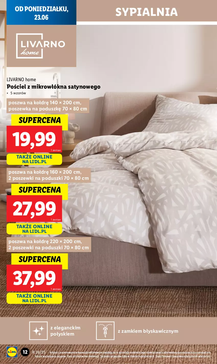 Gazetka promocyjna Lidl - GAZETKA - ważna 23.06 do 29.06.2025 - strona 12 - produkty: Ivar, Pościel, Poszewka, Sypialnia