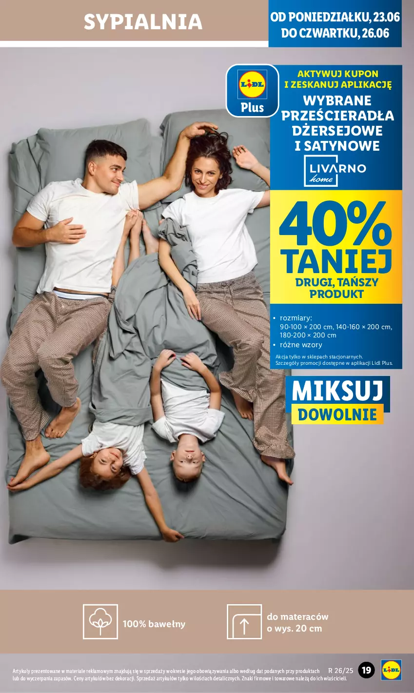 Gazetka promocyjna Lidl - GAZETKA - ważna 23.06 do 29.06.2025 - strona 19 - produkty: Materac, Sypialnia, Tera