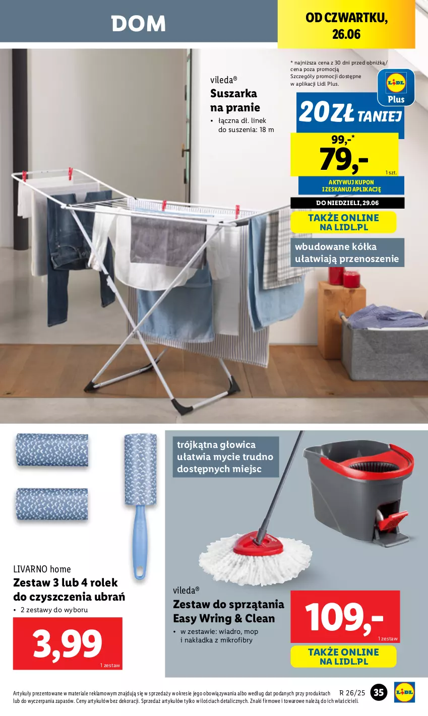 Gazetka promocyjna Lidl - GAZETKA - ważna 23.06 do 29.06.2025 - strona 37 - produkty: Ivar, Mop, Suszarka, Suszarka na pranie, Vileda, Wiadro