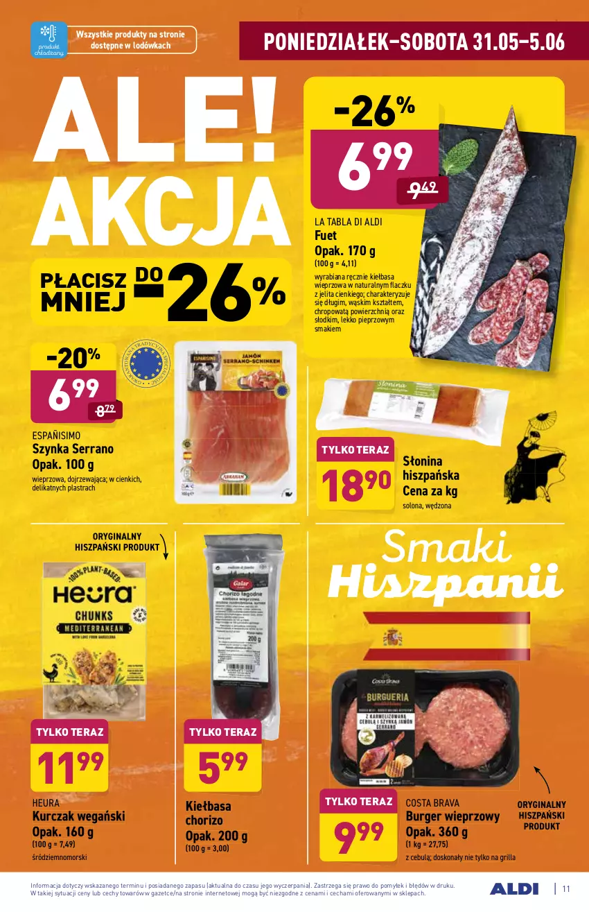 Gazetka promocyjna Aldi - ważna 31.05 do 05.06.2021 - strona 11 - produkty: Burger, Gin, Grill, Kiełbasa, Kurczak, Lodówka, Pieprz, Ser, Szynka, Tera